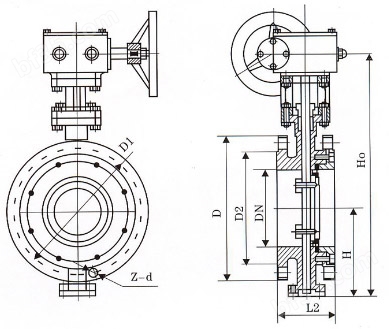 日标蝶阀结构示意图
