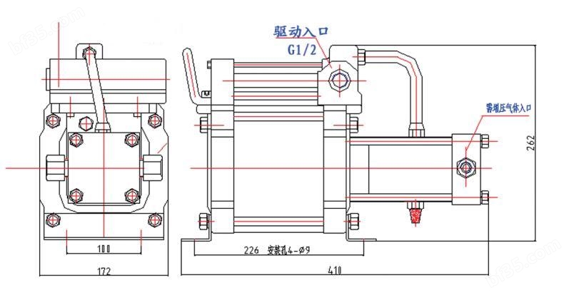 <strong>氢气增压泵</strong>/氢气加压装置原理图