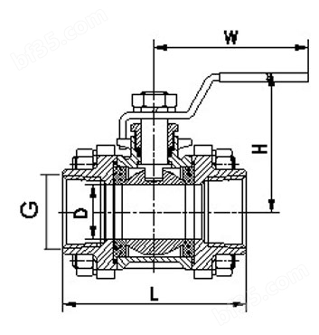 二片式内螺纹球阀结构图