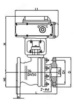 ZARQ电动O型切断球阀结构图