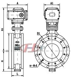 电动法兰蝶阀 (硬密封结构) 