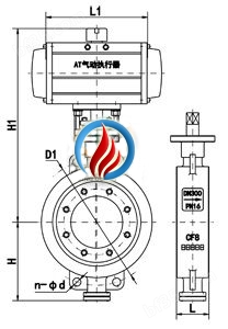 气动金属硬密封蝶阀 (对夹)