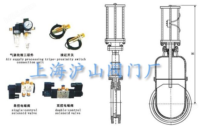 气动暗杆式刀型闸阀结构图