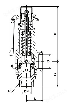 A27H-16T黄铜安全阀结构图