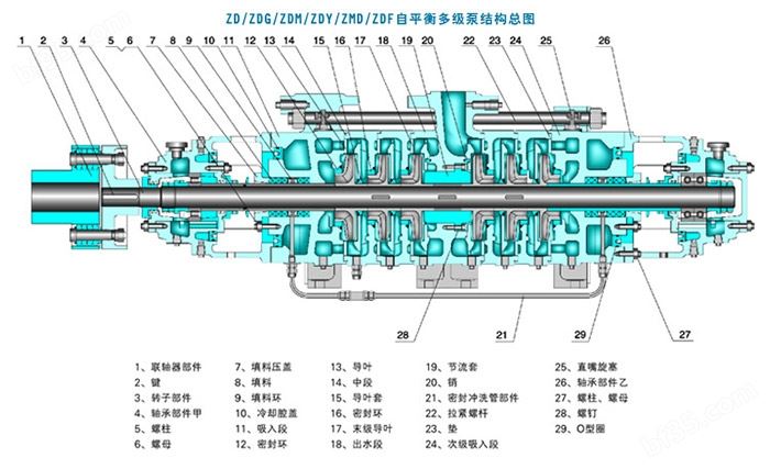 ZDG46-50型自平衡锅炉给水泵结构图