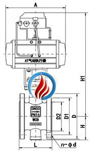 气动V型调节球阀 (法兰式) 