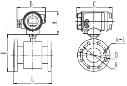 智能电磁流量计产品外形尺寸