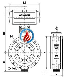 气动金属硬密封蝶阀 (法兰)