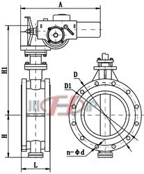 电动法兰蝶阀 (软密封结构)