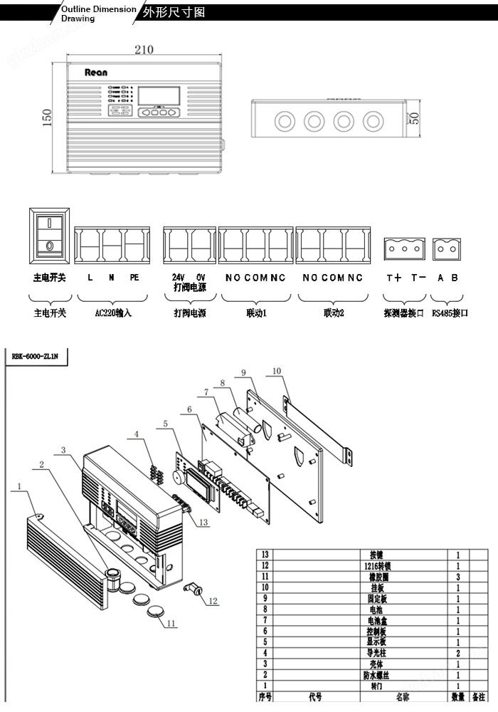 RBK-6000-ZL1N型气体报警控制器