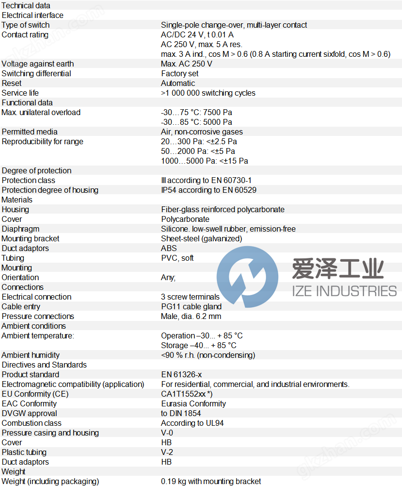 SIEMENS差压监测仪QBM81-5 爱泽工业 ize-industries.png