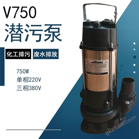 220V可配浮球自动潜水泵V750 3寸铸铁家用泵