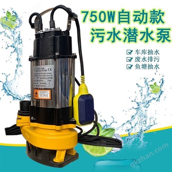 220V可配浮球自动潜水泵V750 3寸铸铁家用泵