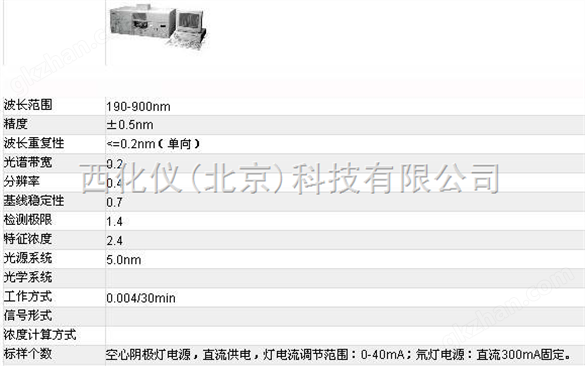 原子吸收分光光度计（石墨炉另配） 型号:HF8AA320-CRT