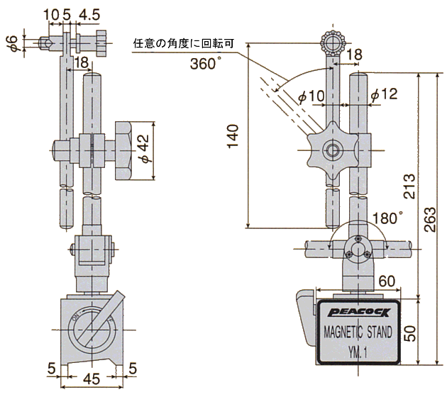 外観寸法図 ; YM-1